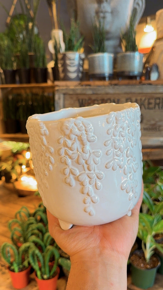 5” White Vines Planter