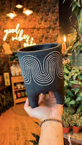 5.5” Footed Waves Planter