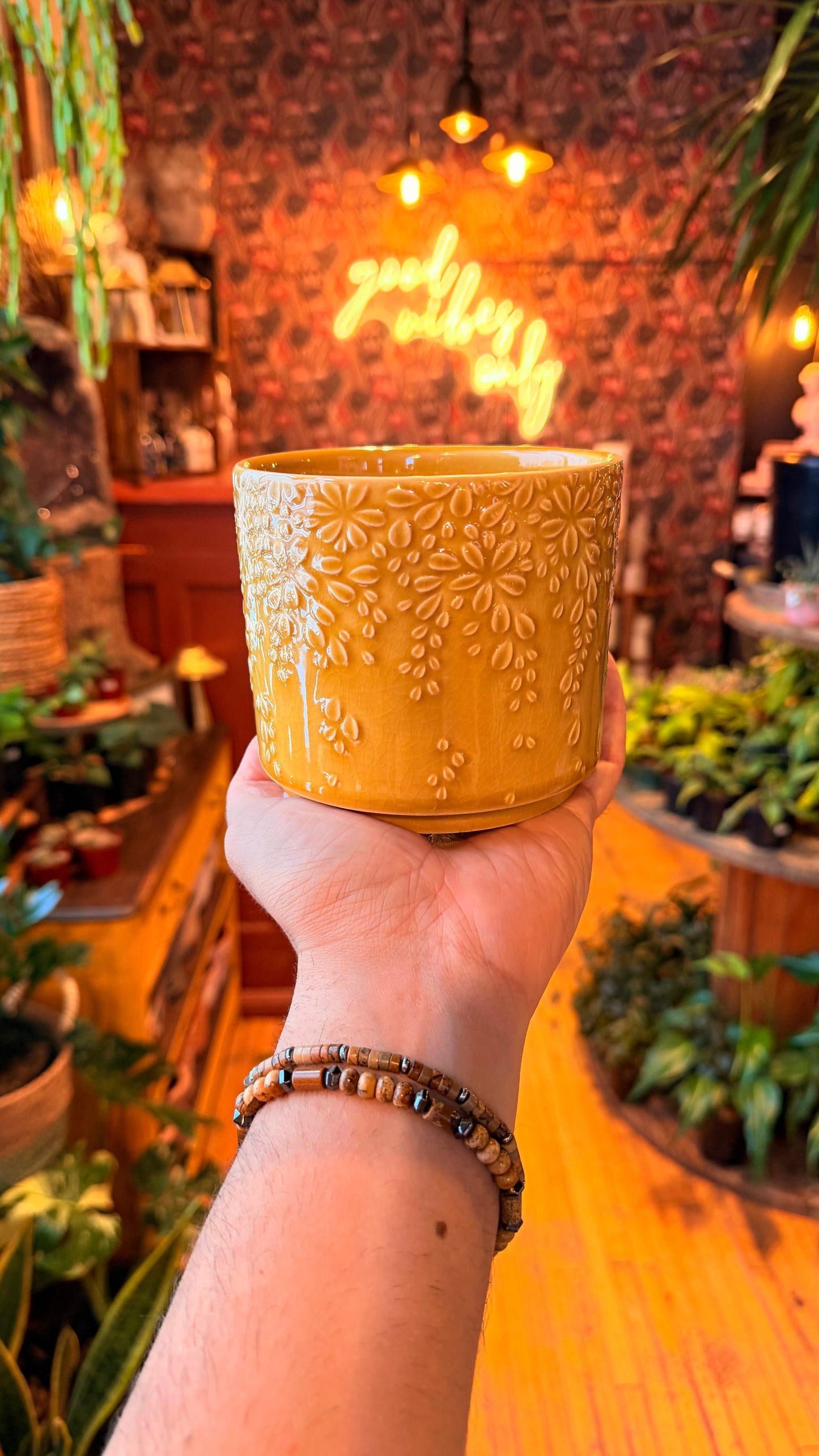 4.5” Yellow Vines Planter