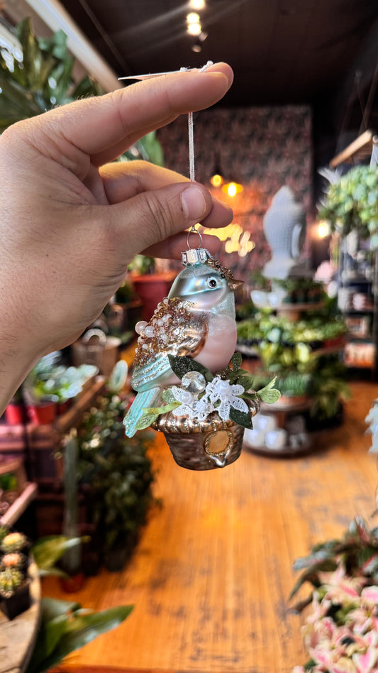 Bird In A Basket - Christmas Ornament