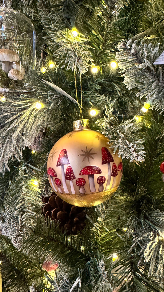 Mushroom Globe - Glass Christmas Ornament