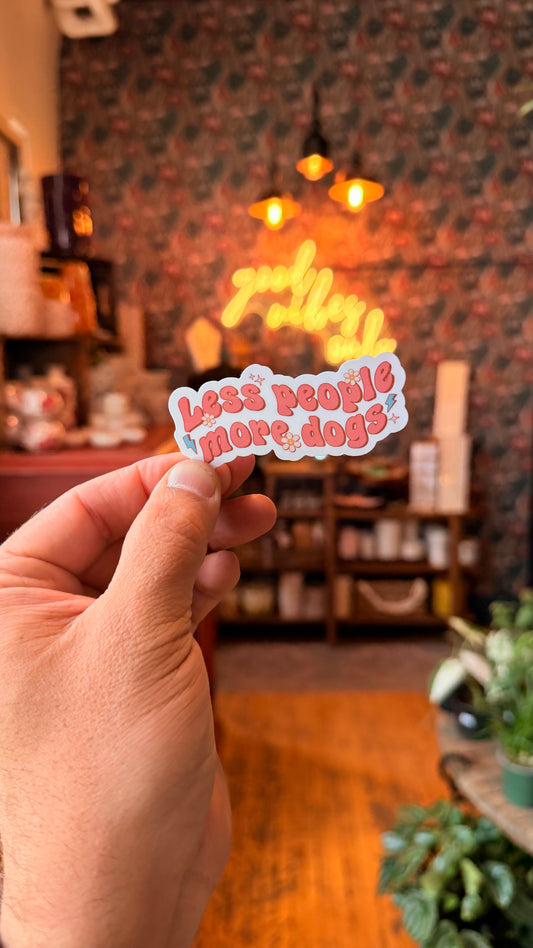 ‘Less People, More Dogs’ Sticker