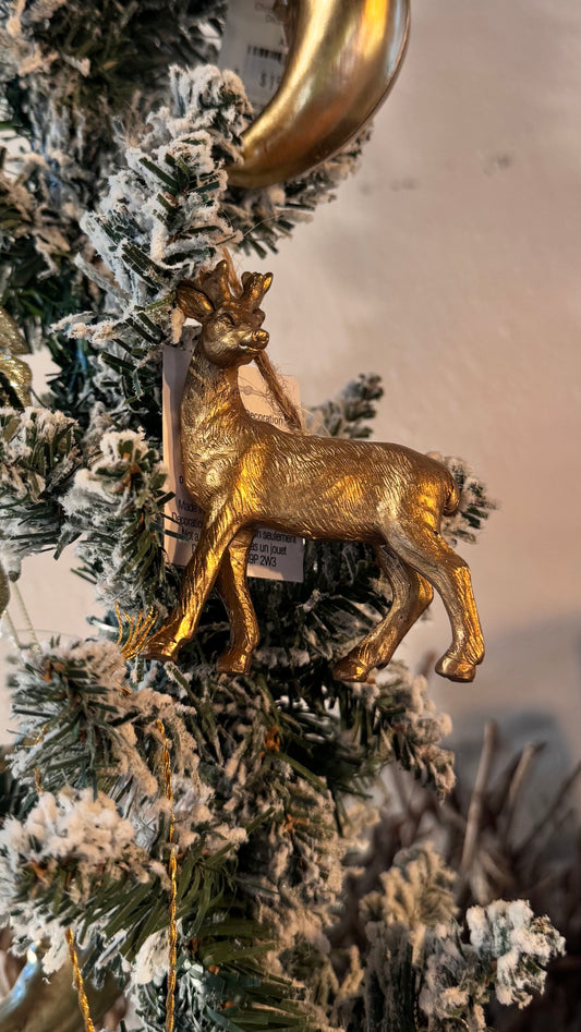 Golden Deer - Christmas Ornament