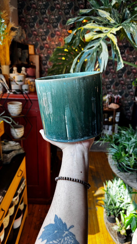 6.5” Ocean Eyes Teal Planter