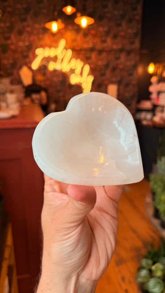 Selenite Heart Bowls