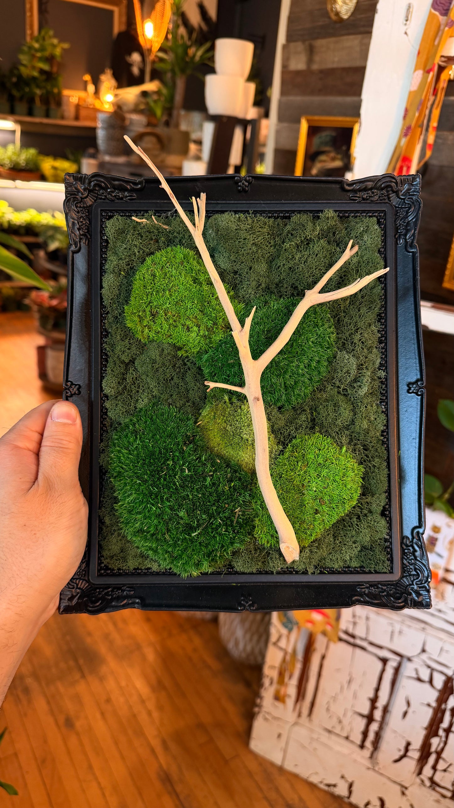 Vintage Black ‘Buddette’ Moss Art Frame