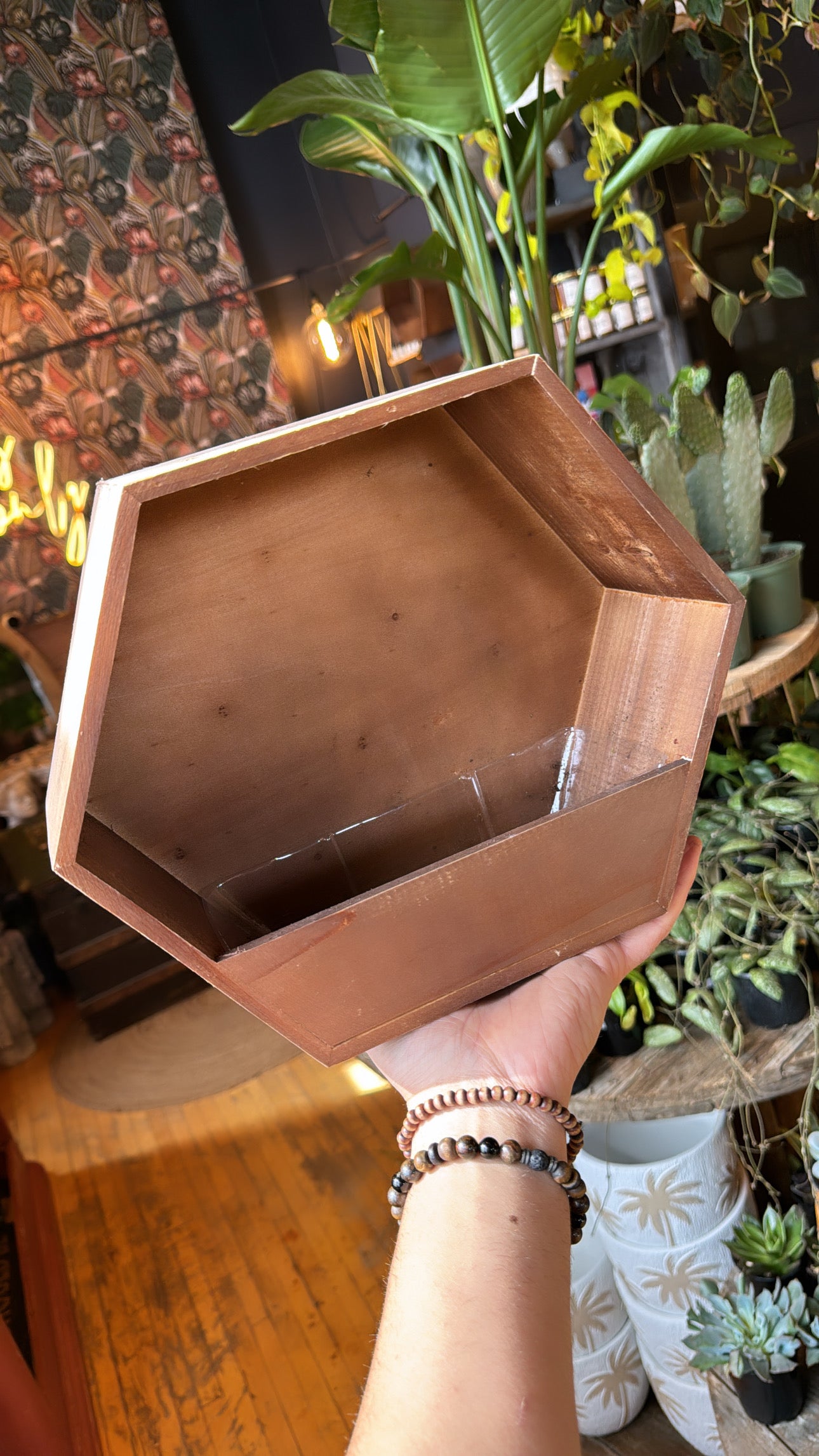 Hanging Wooden Nook Planter