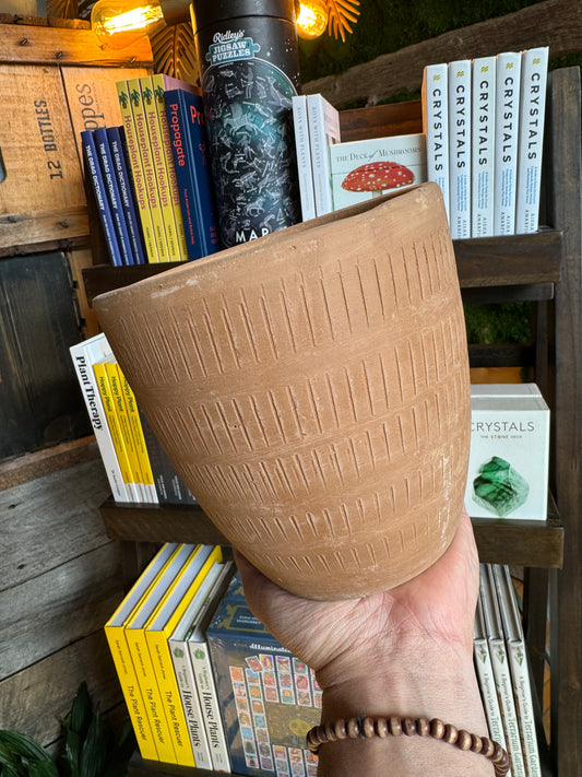 5.5” Etched Terracotta Planter