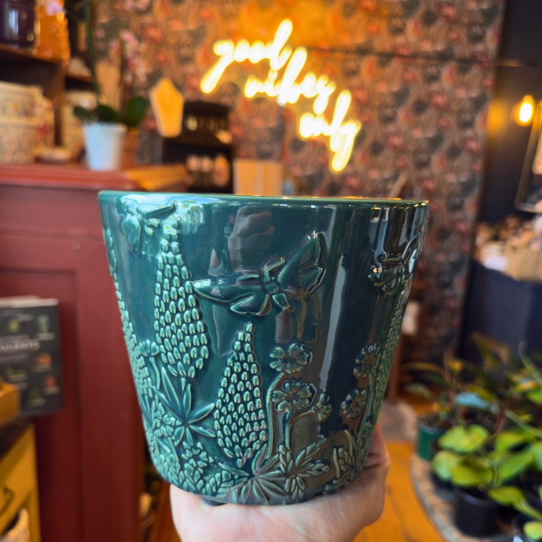 6” Butterflies and Flowers Pot