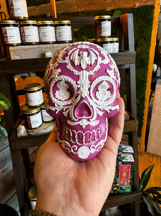 Pink Victorian Skull Decor