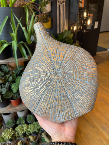 Golden Log Shaped Vase