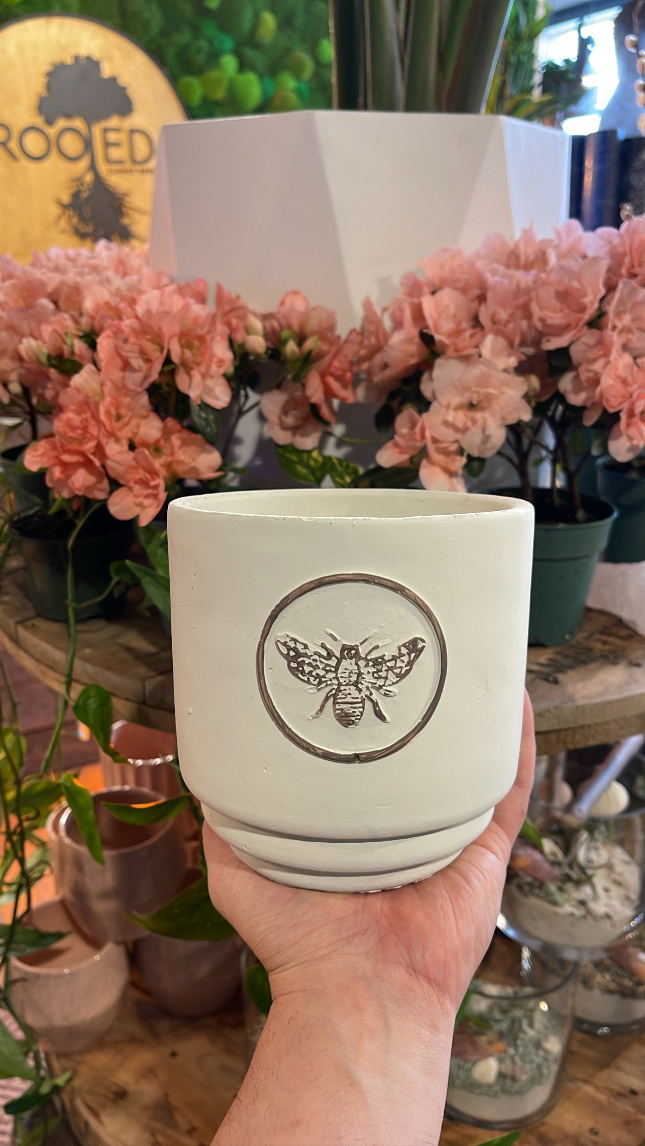 5” Embossed Bee Planter